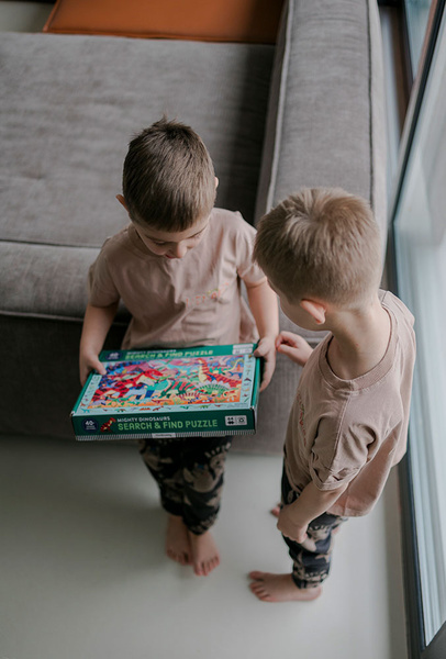 Puzzle obserwacyjne Potężne dinozaury 64 elementy, 4 lata+, Mudpuppy