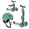 Zestaw: Scoot and Ride HK1 2w1 jeździk i hulajnoga dla dzieci 1-5 lat, kolor: Forest + kask rozm. XXS-S