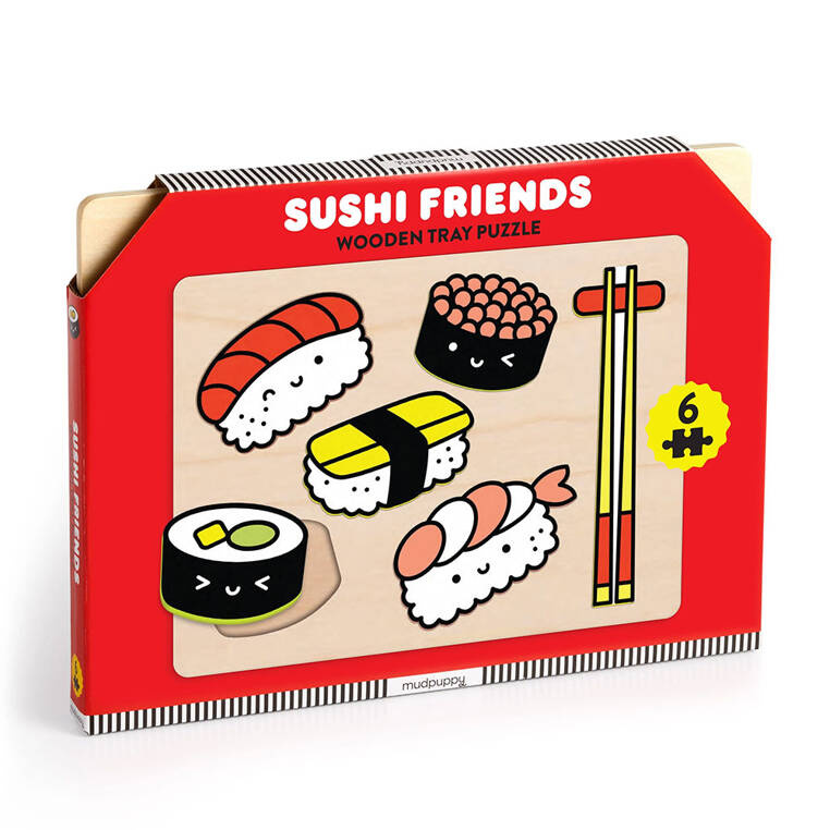 Mudpuppy Pierwsze puzzle drewniane 3D Sushi – puzzle dla dzieci 12m+
