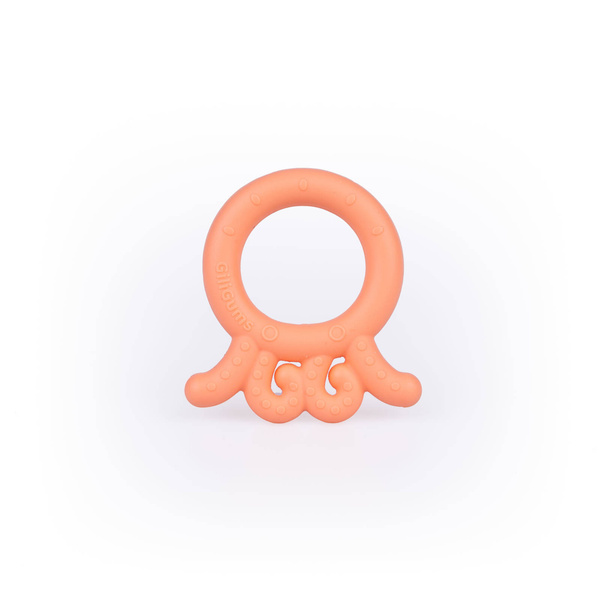 Gryzak silikonowy Ośmiornica Baby Brzoskwiniowy, Giligums