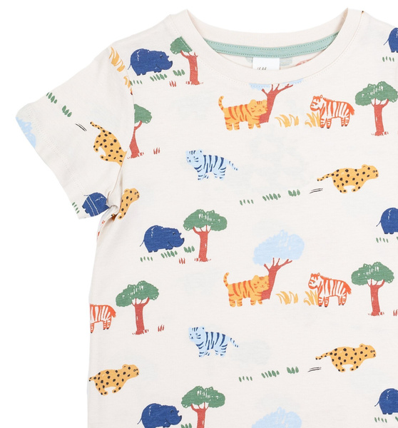 H&M Bluzka / t-shirt chłopięca t-shirt, ze zwierzęcym motywem, z krótkim rękawem