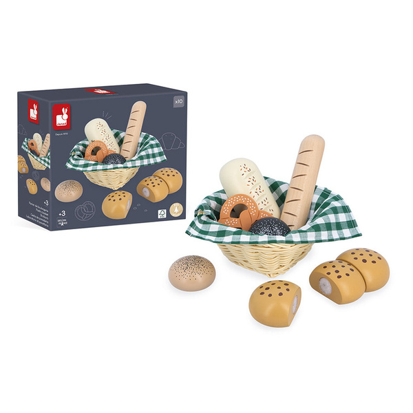 Koszyk z pieczywem - drewniany zestaw dla dzieci, 3 lata+, Janod