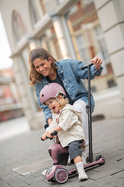 Scoot and Ride HK1 Push and Go 2w1 jeździk i hulajnoga dla dzieci 1-5 lat, kolor: Wildberry