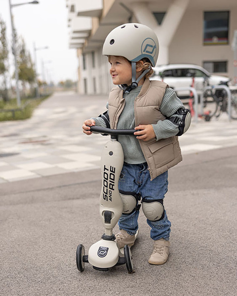 Scoot and Ride Ochraniacze dla dzieci, na rolki, wrotki, hulajnogę, rozm. S, kolor: Ash