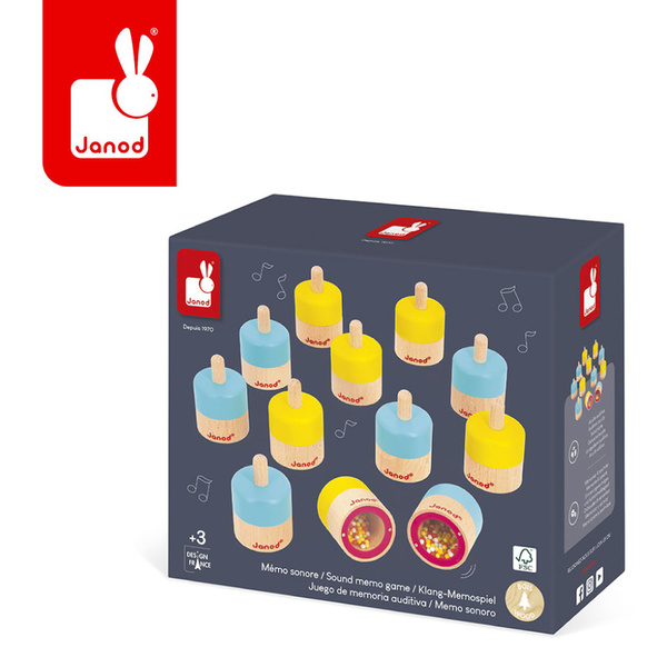Gra edukacyjna - memory dźwiękowe sensoryczne, dla dzieci 3 lata+, Janod