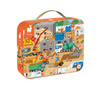 Puzzle w walizce Plac budowy, 36 elementów, dla dzieci, 4 lata+, Janod