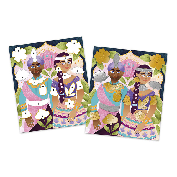 Zestaw kreatywny Metalowe naklejki do wytłaczania Bollywood dla dzieci 7 lat+, Janod