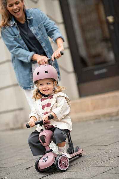 Scoot and Ride HK1 Push and Go 2w1 jeździk i hulajnoga dla dzieci 1-5 lat, kolor: Wildberry