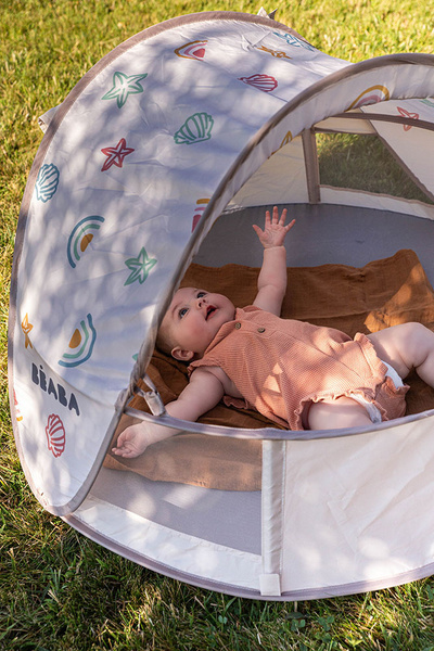 Namiot plażowy 100 cm średnicy, z moskitierą i pokrowcem Breezynest UV, Beaba