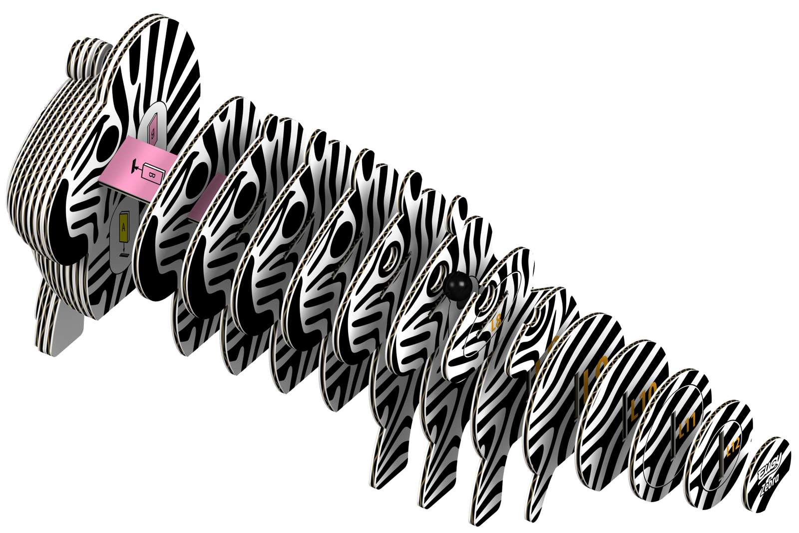 Puzzle 3D Zebra Eugy czarno-biała kreatywna układanka