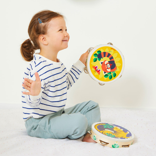 Instrument muzyczny, drewniany - Tamburyn Gioia dla dzieci, 2 lata+, Janod