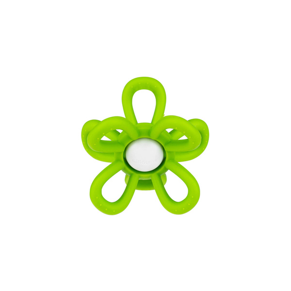Grzechotka Gryzak silikonowy Kwiatek uspokajający zielony 3 m+, Giligums