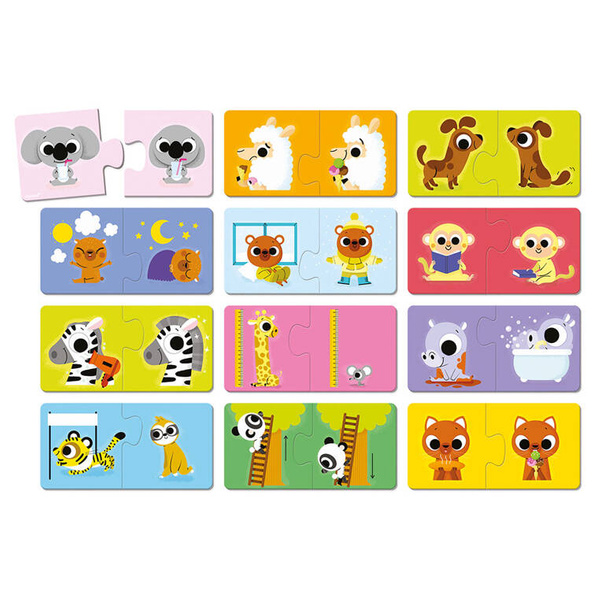 Pierwsze puzzle do pary Przeciwieństwa 24 elementy dla dzieci 2+, Janod