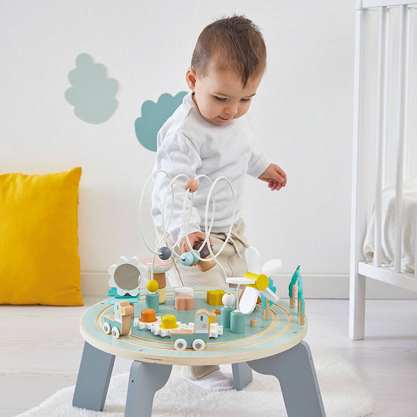 Stolik edukacyjny drewniany Ogród - zabawka wielofunkcyjna 12 m+, Janod