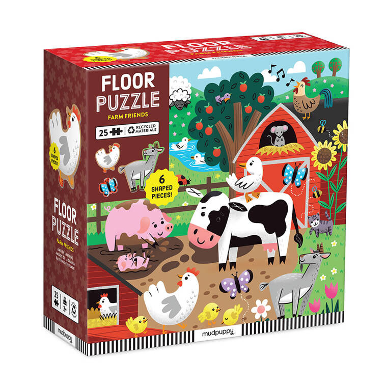 Puzzle podłogowe Farma Mudpuppy 25 elementów – edukacyjne puzzle dla dzieci