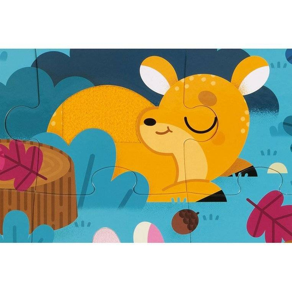 Puzzle sensoryczne 20 elementów Leśne zwierzęta, Janod