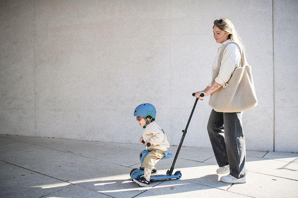 Scoot and Ride HK1 Push and Go 2w1 jeździk i hulajnoga dla dzieci 1-5 lat, kolor: Steel
