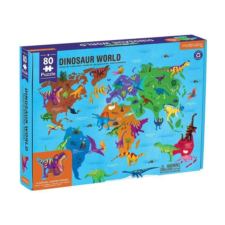 Puzzle edukacyjne Świat dinozaurów Mudpuppy 80 elementów