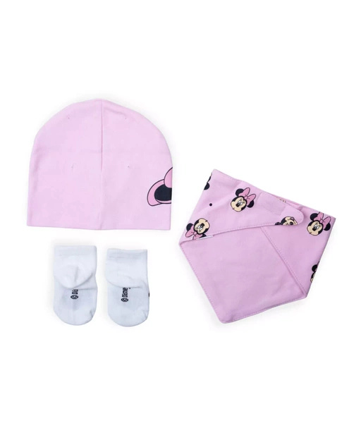 Sinsay Komplet niemowlęcy dziewczęcy 3-elementowy, czapeczka, chusta, skarpetki