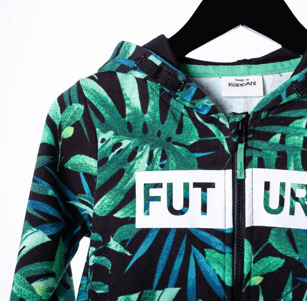 Kappahl Bluza chłopięca z kapturem, w modnym wzorze