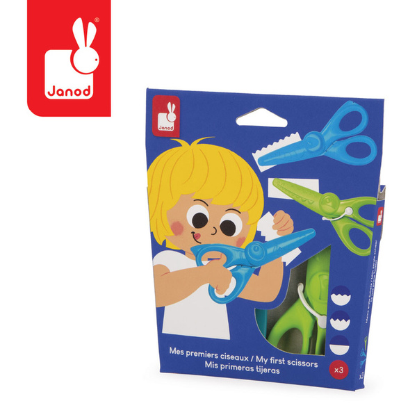 Zestaw kreatywny - Pierwsze nożyczki do wycinania wzorów 3szt., 3+, Janod