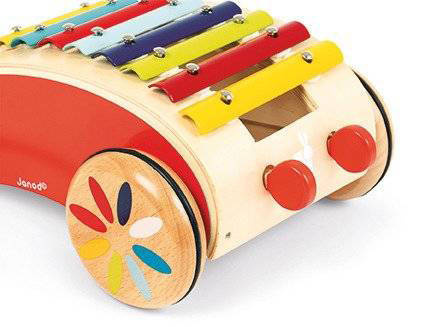 Metalowe cymbałki na wózeczku - instrument muzyczny dla dzieci 18 m+, Janod