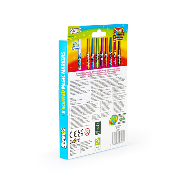 Pachnące Markery / Flamastry - Magiczne, zestaw 8 szt., 3+, Scentos