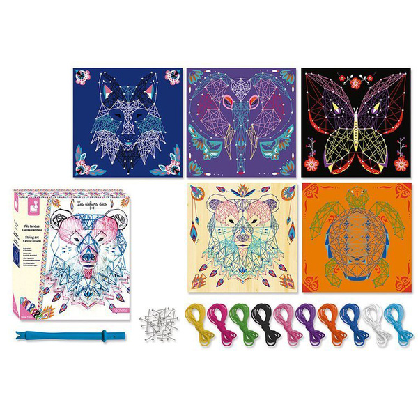Zestaw kreatywny Przeplatanka 3D String art Zwierzęta 10+, Janod