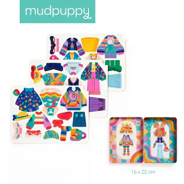 Tablica magnetyczna - Magnetyczne postacie Tęczowa moda, dla dzieci 4+, Mudpuppy