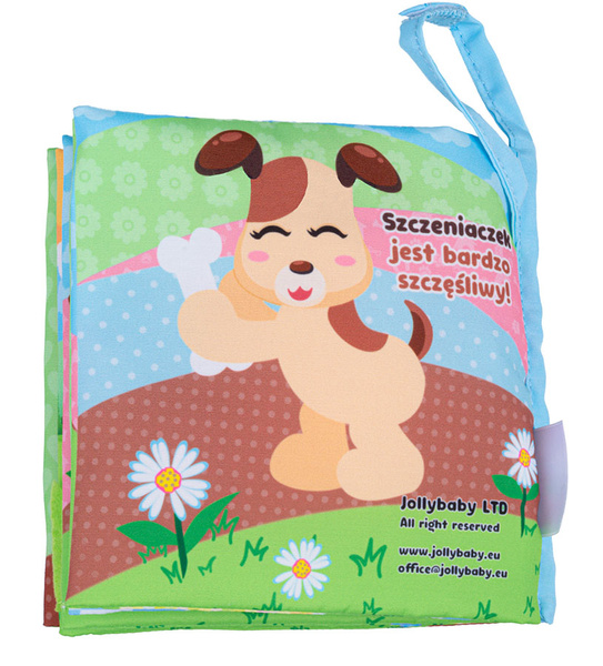 Książeczka sensoryczna Dzień szczeniaczka dla dzieci 0 m+, Jolly Baby