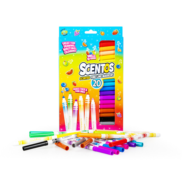 Pachnące Flamastry - kolorowe, zestaw 20 szt., dla dzieci, 3 lata+, Scentos