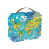 Puzzle w walizce Mapa świata 100 elementów 6+ Made in France, Janod