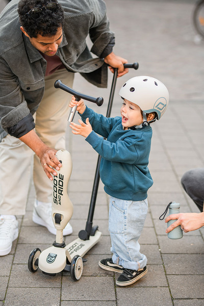 Scoot and Ride HK1 Push and Go 2w1 jeździk i hulajnoga dla dzieci 1-5 lat, kolor: Ash