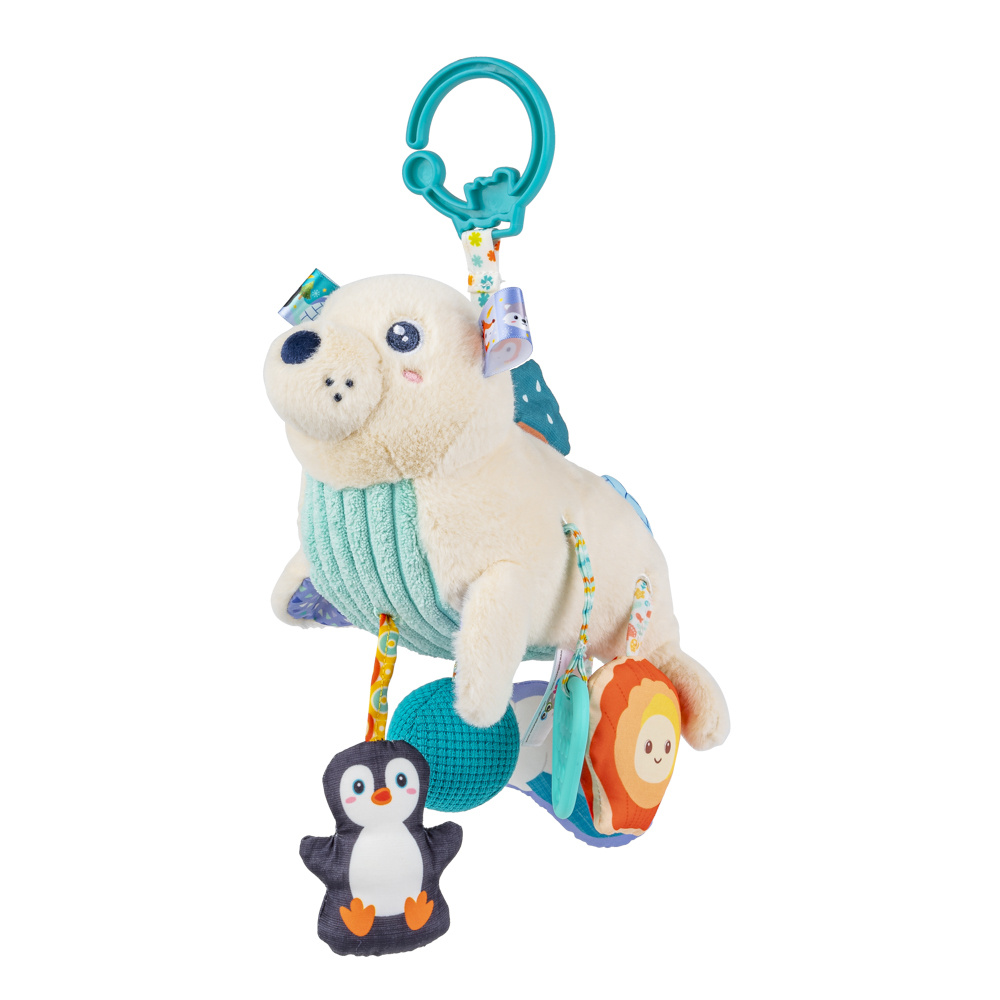 Zawieszka do wózka z gryzakiem Foka Sonia Balibazoo szara