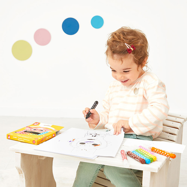 Zestaw kreatywny - Flamastry Jumbo 8 kolorów, dla dzieci, 12 m+, Janod