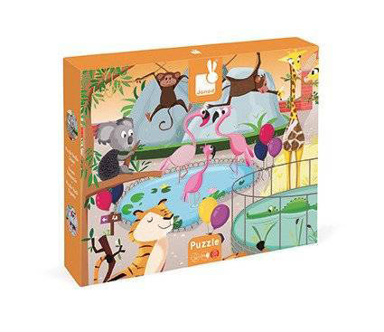 Puzzle sensoryczne 20 elementów Wycieczka do zoo Janod – edukacyjne puzzle dla dzieci
