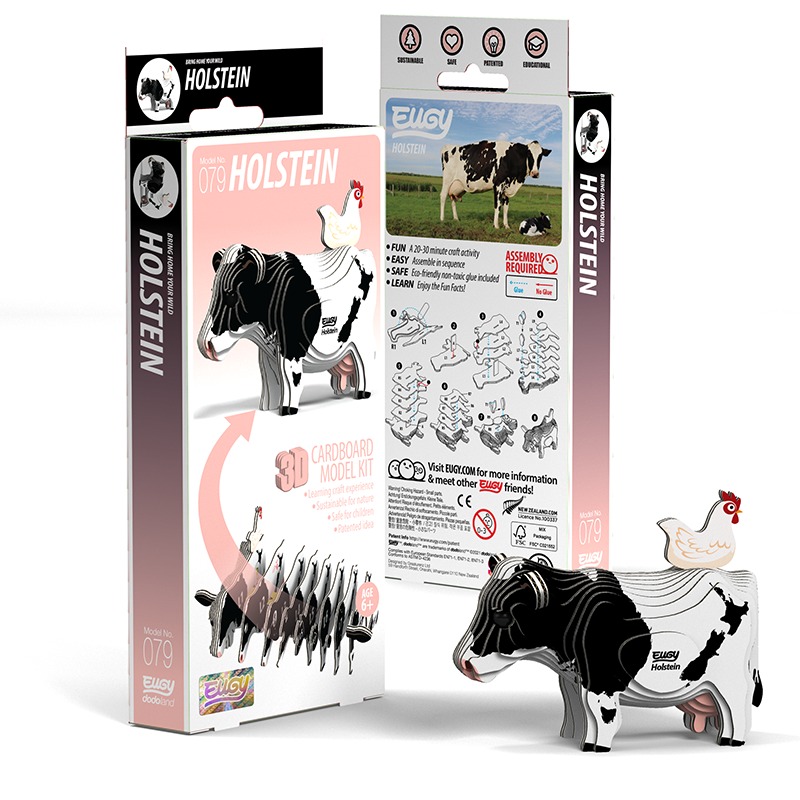 Układanka Puzzle 3D Krowa Eugy - kreatywna zabawka dla dzieci 6 lat+