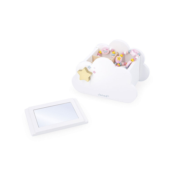 Szkatułka na biżuterię z lusterkiem, naszyjnikiem dla dziewczynki, 3+, Janod