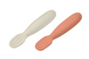 Zestaw 2 silikonowych łyżeczek-gryzaków Terracotta/velvet grey 4 m+, Beaba