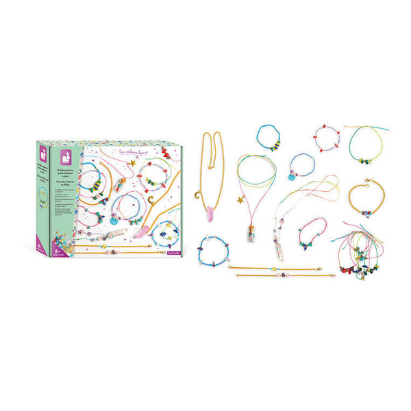 Zestaw kreatywny do tworzenia biżuterii z kamieniami przynoszącymi szczęście 8+, Janod