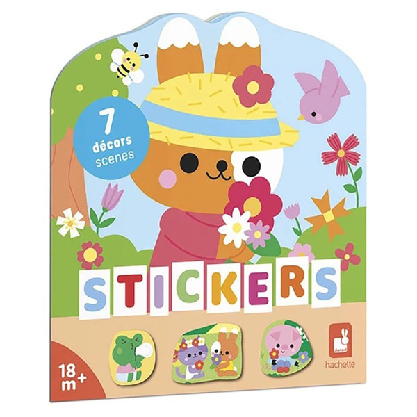 Zestaw kreatywny - książeczka z naklejkami Wieś, dla dzieci, 18 m+, Janod