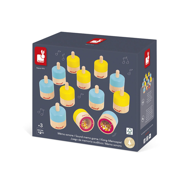 Gra edukacyjna - memory dźwiękowe sensoryczne, dla dzieci 3 lata+, Janod