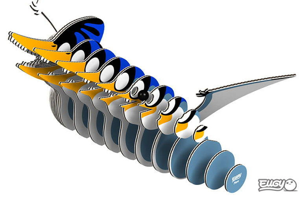 Układanka Puzzle 3D Dinozaur Ptero - zestaw kreatywny 6 lat+, Eugy