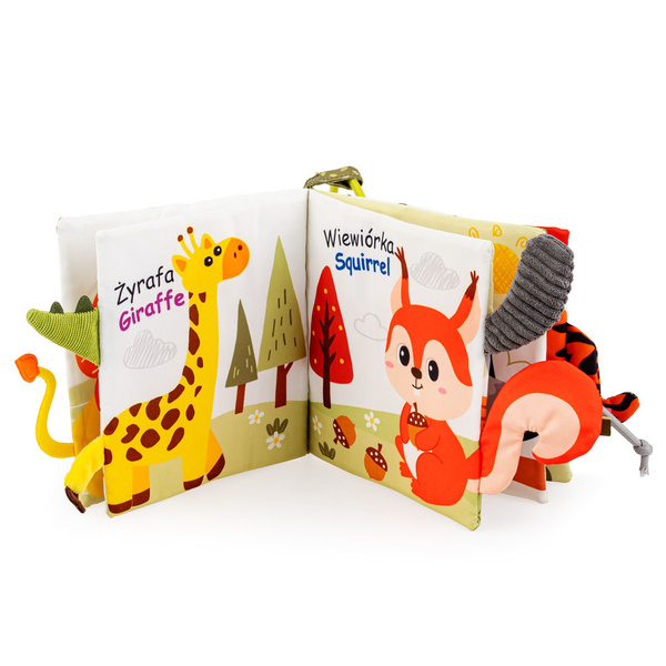 Książeczka sensoryczna Mieszkańcy Dzikiej Natury dla dzieci 0m+, Jolly Baby