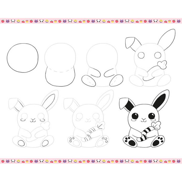 Zestaw kreatywny Rysowanie krok po kroku Modele kawaii dla dzieci 6+, Janod