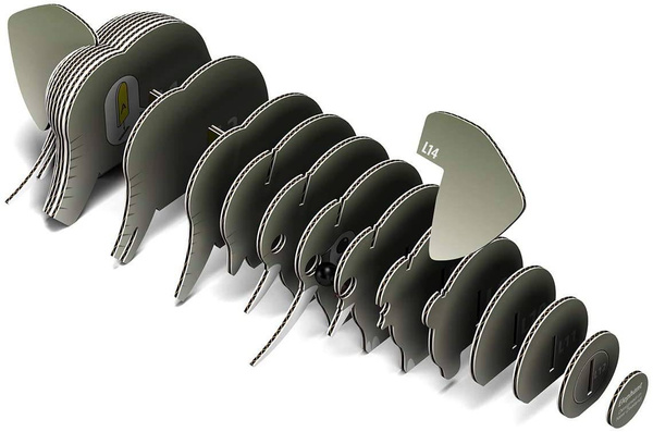 Układanka Puzzle 3D Słoń - zestaw kreatywny dla dzieci 6 lat+, Eugy