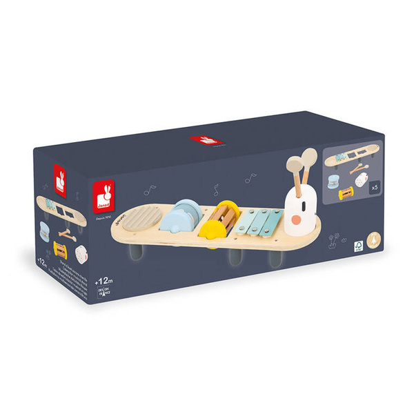Zabawki drewniane - muzyczny ministolik Dżdżownica Sweet Cocoon 12m+, Janod
