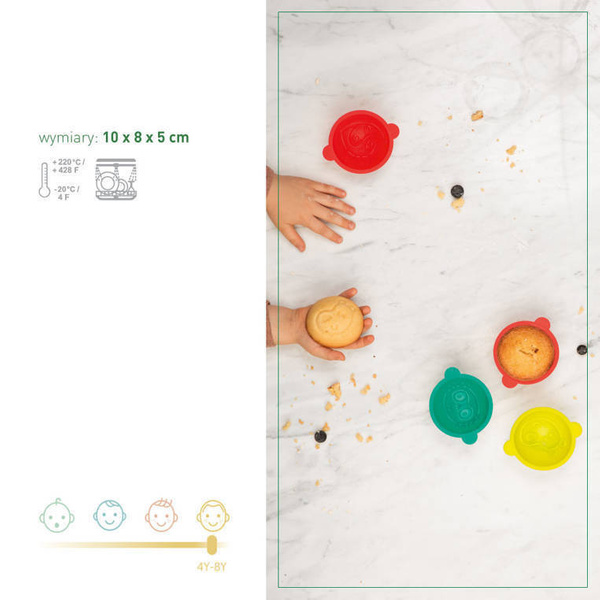 Silikonowe foremki do pieczenia 6 szt. Mały kucharz, Las, 4+, Lilliputiens