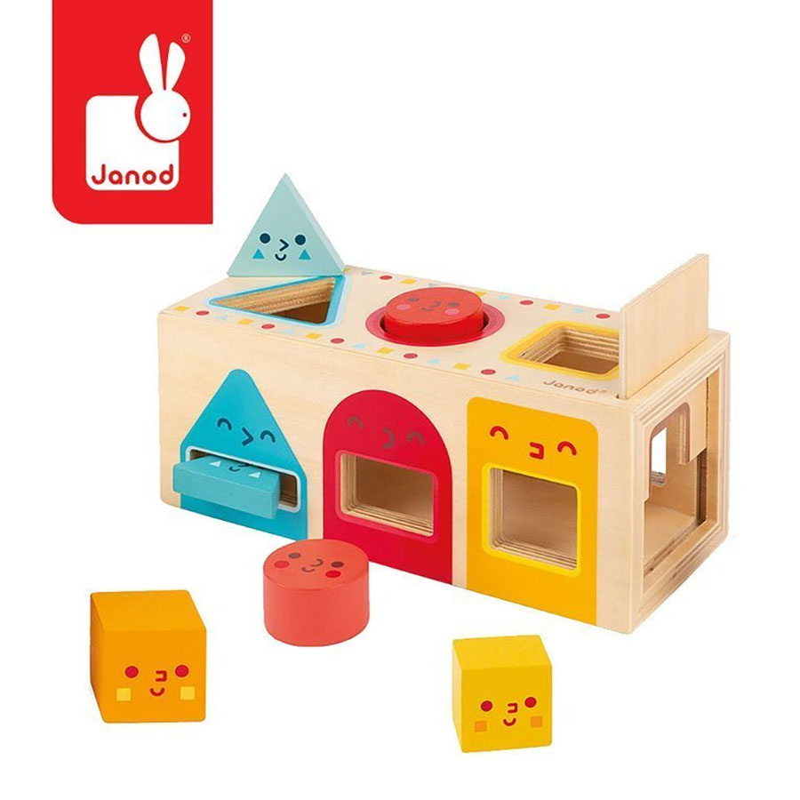 Drewniany sorter kształtów Janod kolorowy