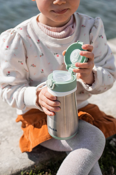 Bidon termiczny termobutelka 350 ml Sage green, Beaba